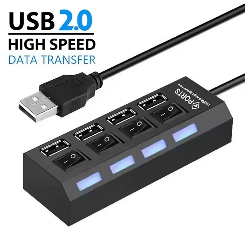 Laptop Accessories Hub - 4-портовый USB 2.0-хаб-разветвитель с независимым светодиодным