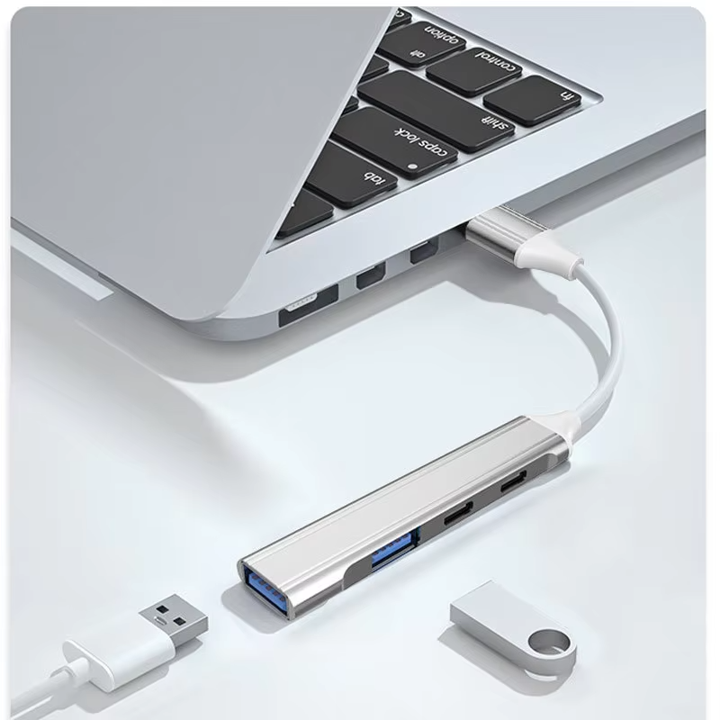 Laptop Accessories Hub - Алюминиевый мультиразветвитель 4 в 1, концентратор