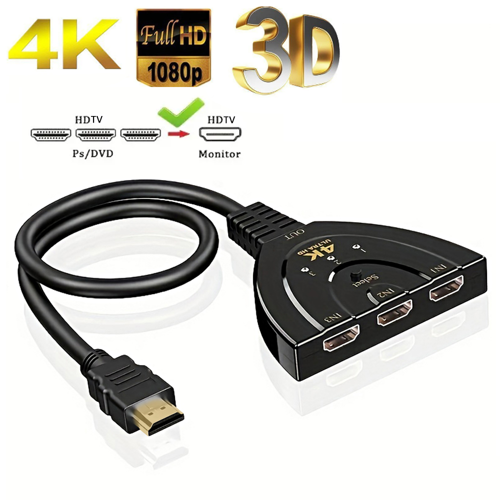 Laptop Accessories Hub - 4K * 2K 3-портовый HDTV-совместимый переключатель