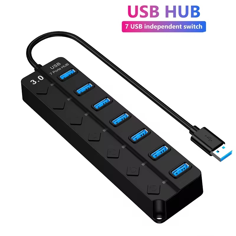 Laptop Accessories Hub - USB-адаптер питания 3.0, 4/7-портовый USB-разветвитель, USB-хаб,