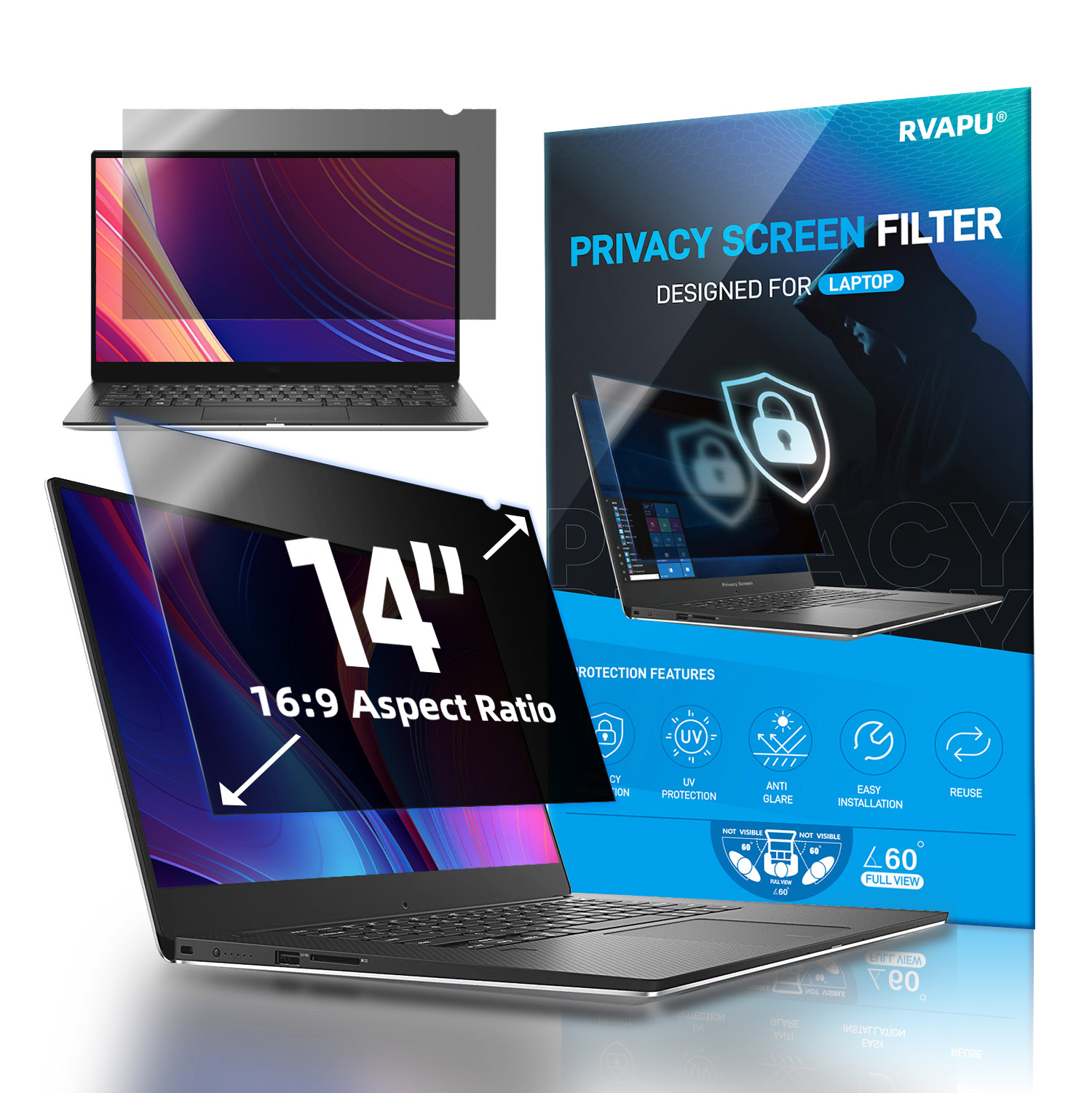 Privacy Screen Filter - Для ноутбука 14-дюймовая съемная защитная пленка