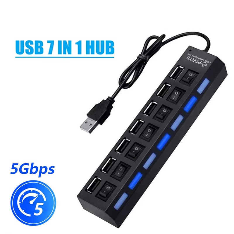 Laptop Accessories Hub - USB-хаб 2.0, высокоскоростной USB-разветвитель на 7