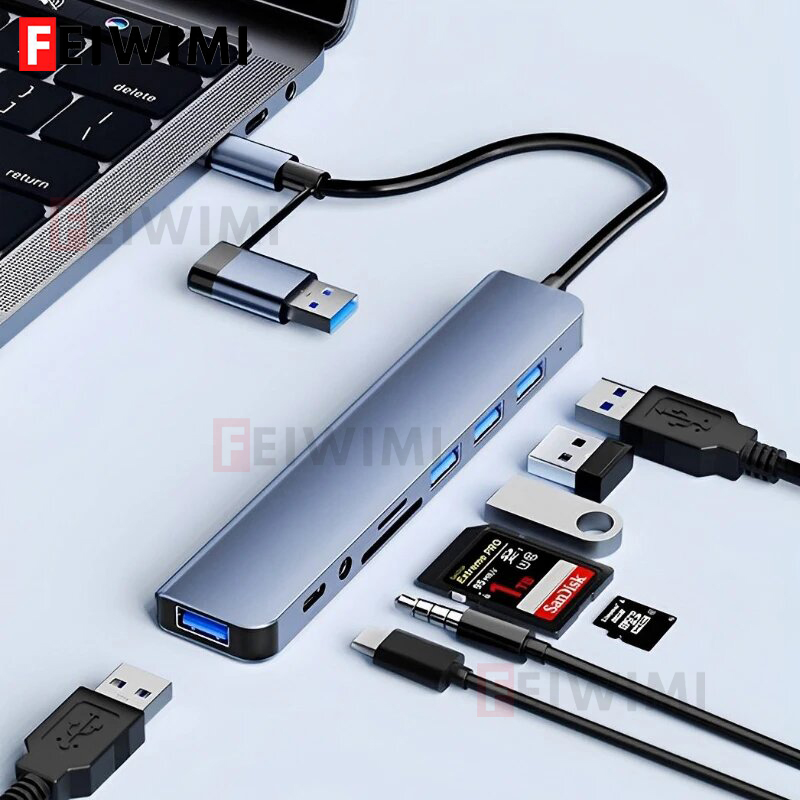 USB-хаб с 8 портами и 2 разъем – обзор и цена Laptop Accessories Hub