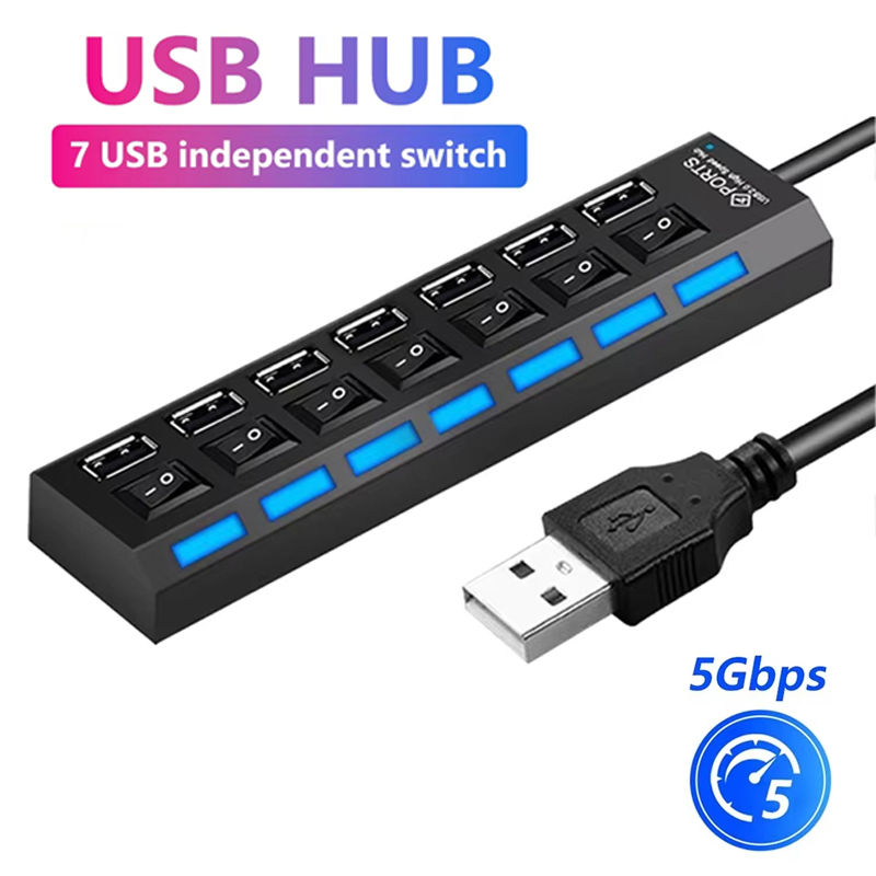 7-портовый USB 2.0-хаб-разветв – обзор и цена Laptop Accessories All